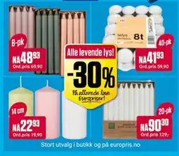 Europris Alle levende lys tilbud