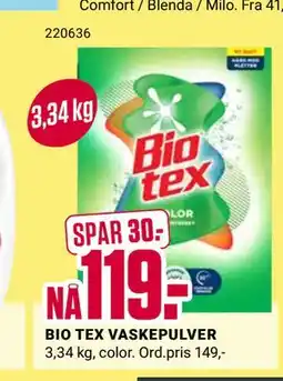 Europris BIO TEX VASKEPULVER tilbud