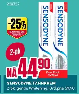Europris SENSODYNE TANNKREM tilbud