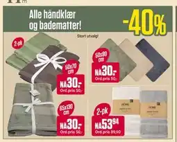 Europris Alle håndklær og badematter! tilbud