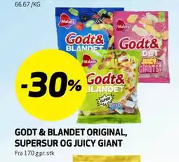 Bunnpris GODT & BLANDET ORIGINAL, SUPERSUR OG JUICY GIANT tilbud