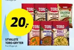Bunnpris UTVALGTE TORO-GRYTER tilbud
