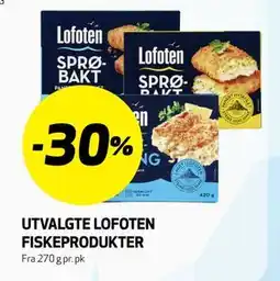 Bunnpris UTVALGTE LOFOTEN FISKEPRODUKTER tilbud