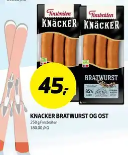 Bunnpris KNACKER BRATWURST OG OST tilbud