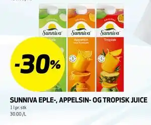 Bunnpris SUNNIVA EPLE-, APPELSIN- OG TROPISK JUICE tilbud