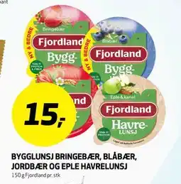 Bunnpris BYGGLUNSJ BRINGEBÆR, BLÅBÆR, JORDBÆR OG EPLE HAVRELUNSJ tilbud