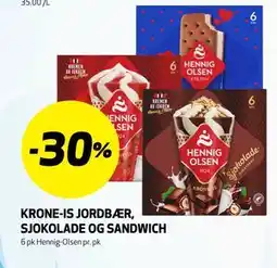 Bunnpris KRONE-IS JORDBÆR, SJOKOLADE OG SANDWICH tilbud