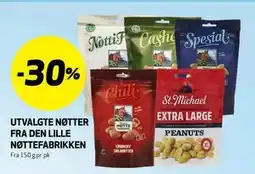 Bunnpris UTVALGTE NØTTER FRA DEN LILLE NØTTEFABRIKKEN tilbud