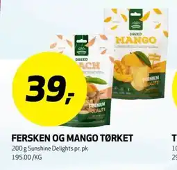 Bunnpris FERSKEN OG MANGO TØRKET tilbud