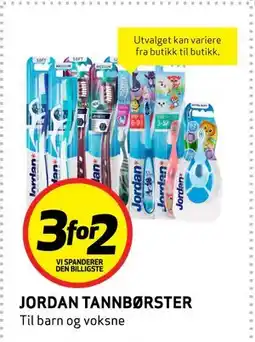 Bunnpris JORDANTANNBØRSTER tilbud