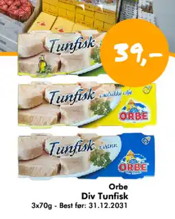 Havaristen Orbe Div Tunfisk tilbud