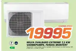 Coop Byggmix Wilfa svalbard extreme 7,2 kw varmepumpe, ferdig montert tilbud