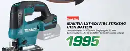 Coop Byggmix Makitia lxt ⓡdjv184 stikksag uten batteri tilbud