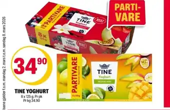 Coop Extra Tine yoghurt tilbud