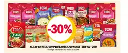 Coop Extra Alt av gryter/supper/sauser/ovnsretter fra Toro tilbud