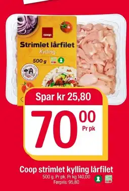 Coop Extra Coop strimlet kylling lårfilet tilbud