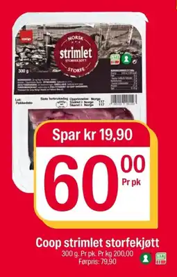Coop Extra Coop strimlet storfekjøtt tilbud