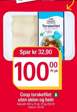 Coop Extra Coop torskefilet & uten skinn og bein tilbud
