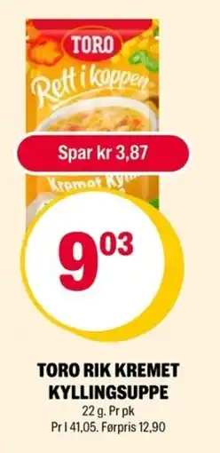 Coop Extra Toro Rik kremet kyllingsuppe tilbud
