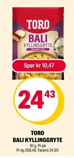 Coop Extra Toro bali kyllinggryte tilbud