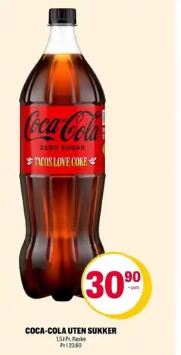Coop Extra COCA-COLA uten sukker tilbud