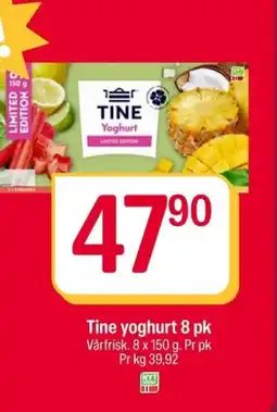 Coop Extra Tine yoghurt 8 pk tilbud