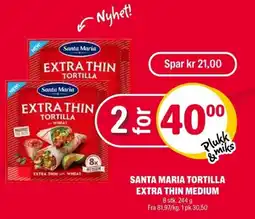 Coop Extra Santa maria tortilla extra thin medium tilbud