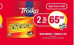 Coop Extra New energy + troika 4 pk tilbud