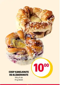 Coop Extra Coop kanelknute og blåbærknute tilbud