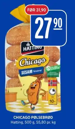 Rema 1000 Hatting Chicago pølsebrød tilbud