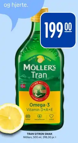 Rema 1000 Möllers Tran sitron smak tilbud