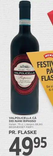 Meny VALPOLICELLA Cà dei nani ripasso tilbud