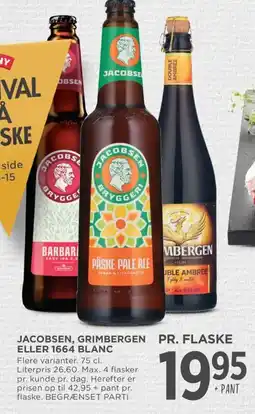 Meny Jacobsen, grimbergen eller 1664 blanc tilbud