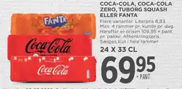 Meny Coca-cola, coca-cola zero, tuborg squash eller fanta tilbud