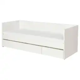 IKEA Vihals Dagseng med oppbevaring/1 madrass, hvit/Åfjäll fast, 80x200 cm tilbud