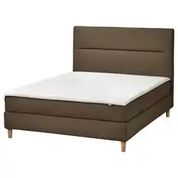 IKEA HemfjÄllet Kontinentalseng, Vesteröy medium/näsfjället Tonerud mørk grå-brun, 140x200 cm tilbud