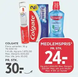 Meny Colgate tilbud