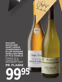 Meny Philippe bouchard saint-veran chardonnay eller domaine marillier père et fils chablis tilbud