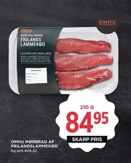 Meny OMHU Mørbrad af frilandslammekød tilbud