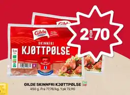 Coop Marked GILDE Skinnfri kjøttpølse tilbud