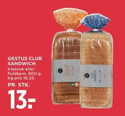 Meny GESTUS Club sandwich tilbud