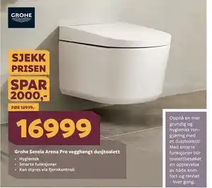 Megaflis Grohe Sensia Arena Pro vegghengt dusjtoalett tilbud