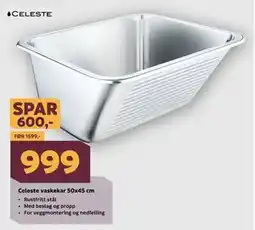 Megaflis Celeste vaskekar 50x45 cm tilbud
