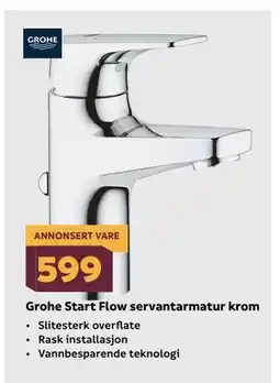 Megaflis Grohe Start Flow servantarmatur krom tilbud