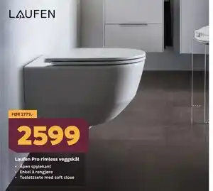 Megaflis Laufen Pro rimless veggskål tilbud