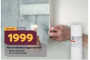 Megaflis Roll-on-Wall Pluss Veggfornyer hvit tilbud