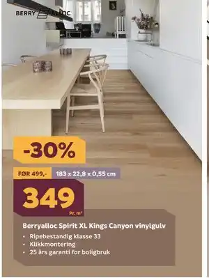 Megaflis Berryalloc Spirit XL Kings Canyon vinylgulv tilbud