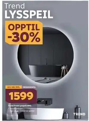 Megaflis Trend Fresh lysspeil Ø90 tilbud