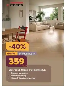Megaflis Egger Sand Baronia Oak laminatgulv tilbud