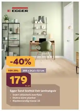 Megaflis Egger Sand Seefeld Oak laminatgulv tilbud